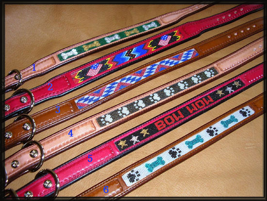 Hand done,Glass beads,Tooled leather Collars/Call for questions - Handbeaded