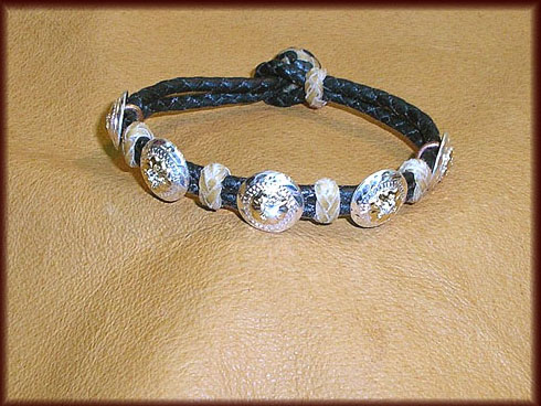 Silver Crystal Round Concho Bracelet - bracelets