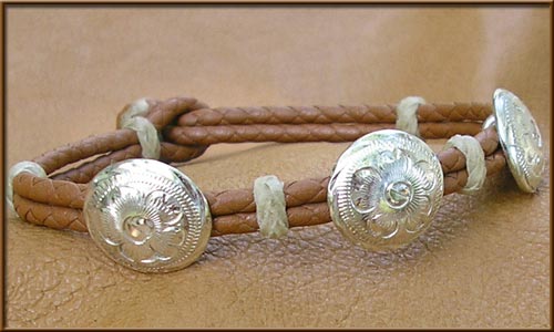 Floral Silver Concho Bracelet - bracelets