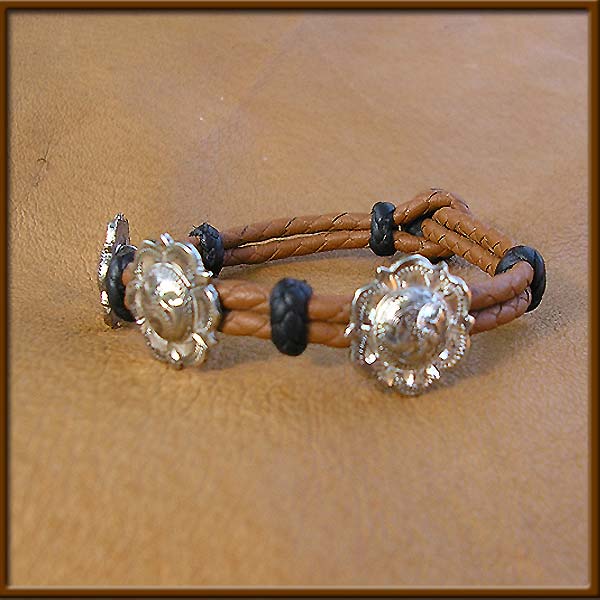 Western Silver Concho Bracelet - bracelets