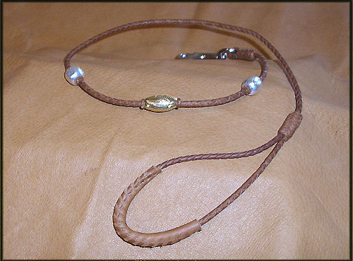 Braided Kangaroo lead with gold and silver accents - show