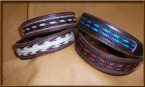 Horse Hair inlay with Dark leather Collar - webb