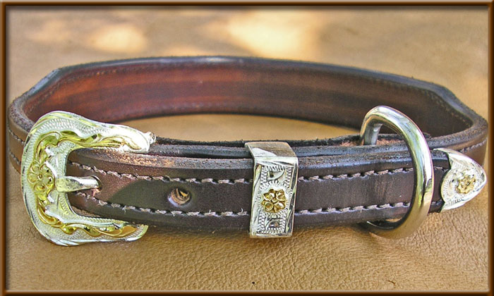 Leather Collar with Buckle and Keeper - webb