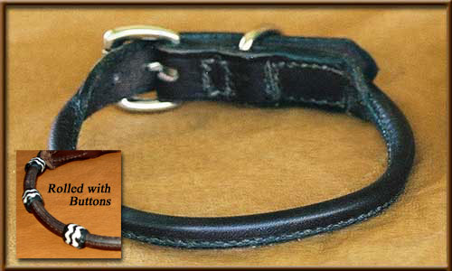 Rolled Leather Collar - bucklecollar