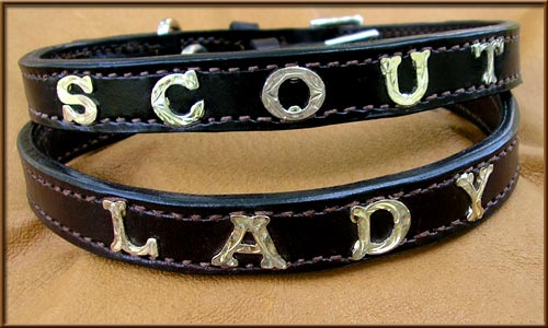 Personalized English Bridle Leather Collars. CUSTOM ORDER 4-6 WEEK DELIVERY - Handbeaded