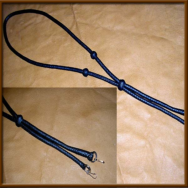 1/4 inch Braided Field Lanyard - leather lead