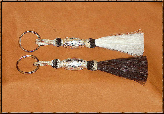 Horsehair Keychain with Silver Barrel - keychains