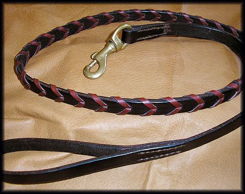 English Bridle Leather Lead Laced 3/4