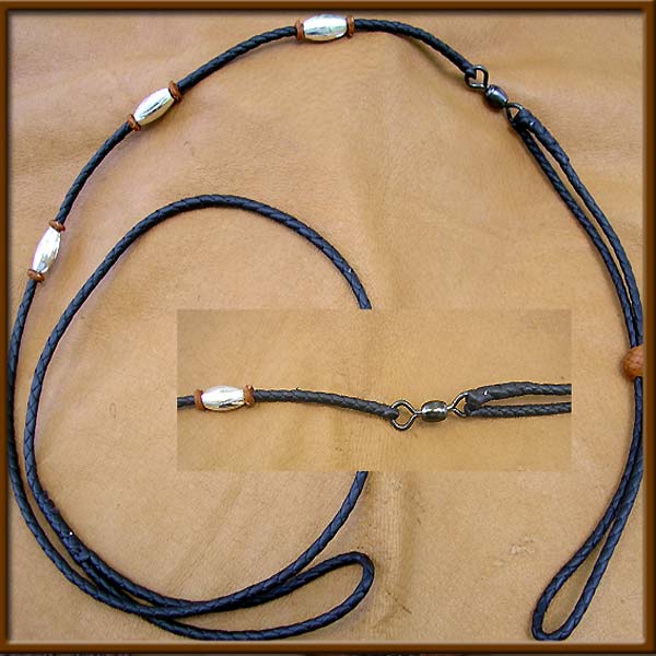 Braided Kangaroo Adjustable Button Lead with swivel - slip