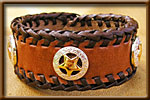 Leather Laced Edge Bracelet with Star Concho - laced