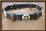 English Bridle Leather with Gold and Silver Star concho - EBLsilver