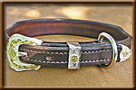 Leather Collar with Buckle and Keeper - webb