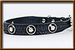 Tapered collar w/black and silver buckle and conchos - silverandcrystalbuckles