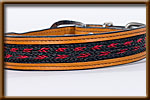Tapered Collar with Black and Red Braided Colored Horse Hair Inlay - silverandcrystalbuckles